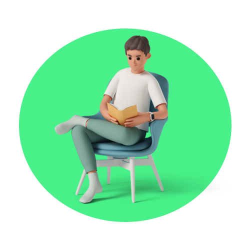 Man Sitting In Chair While Reading
